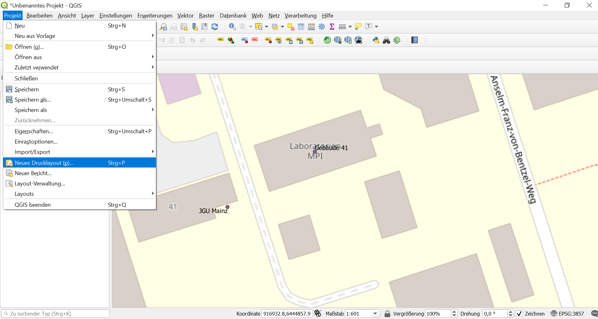 Screenshot 7: Create new print layout